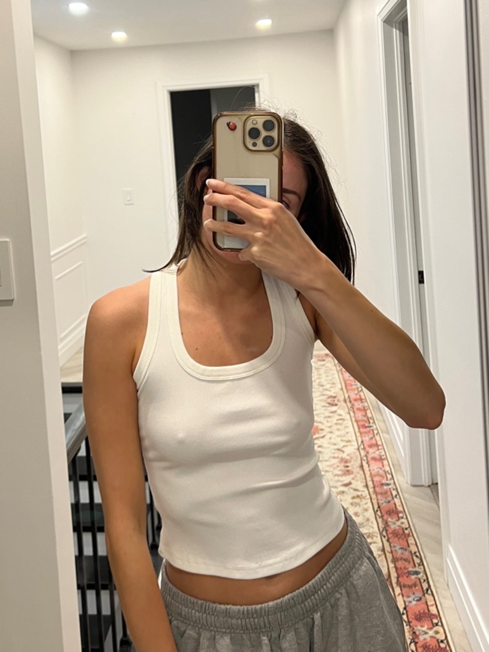 Classic White Ribbed Tank Top - Women